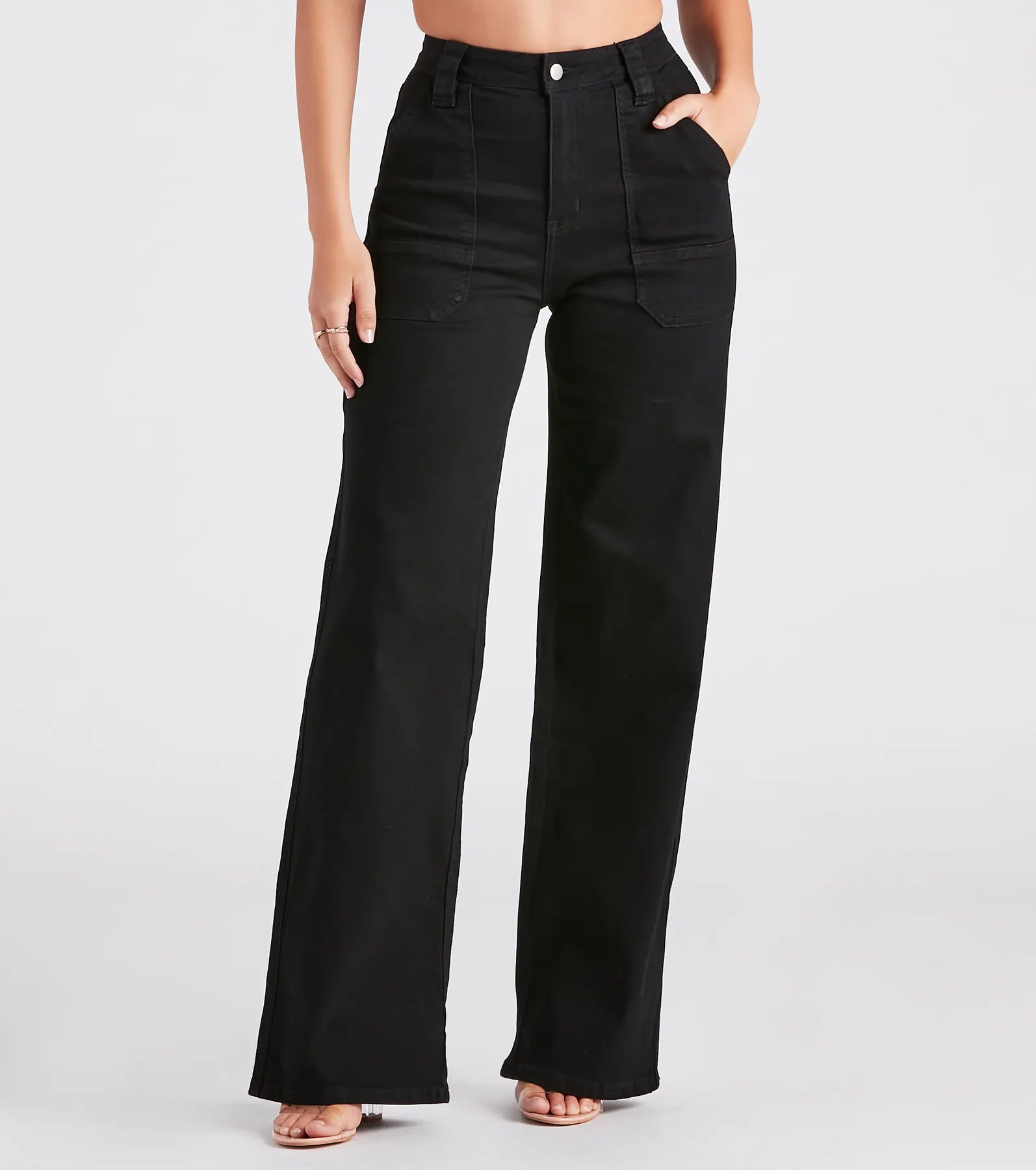 Fashion And Simplicity It's A Mood Wide Leg Twill Denim Pants