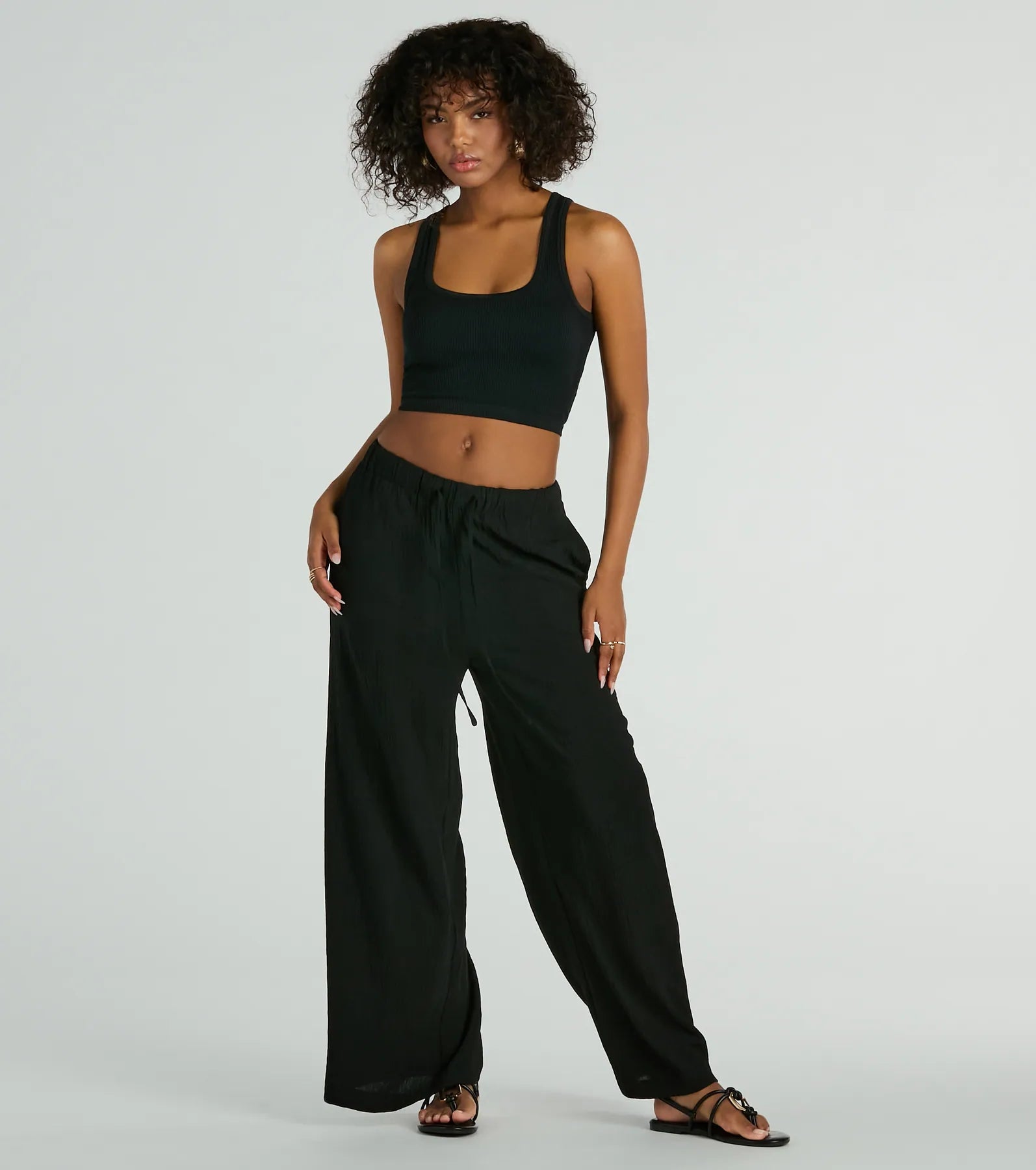 High-end Wear Laid Back Cutie High-Rise Wide-Leg Pants