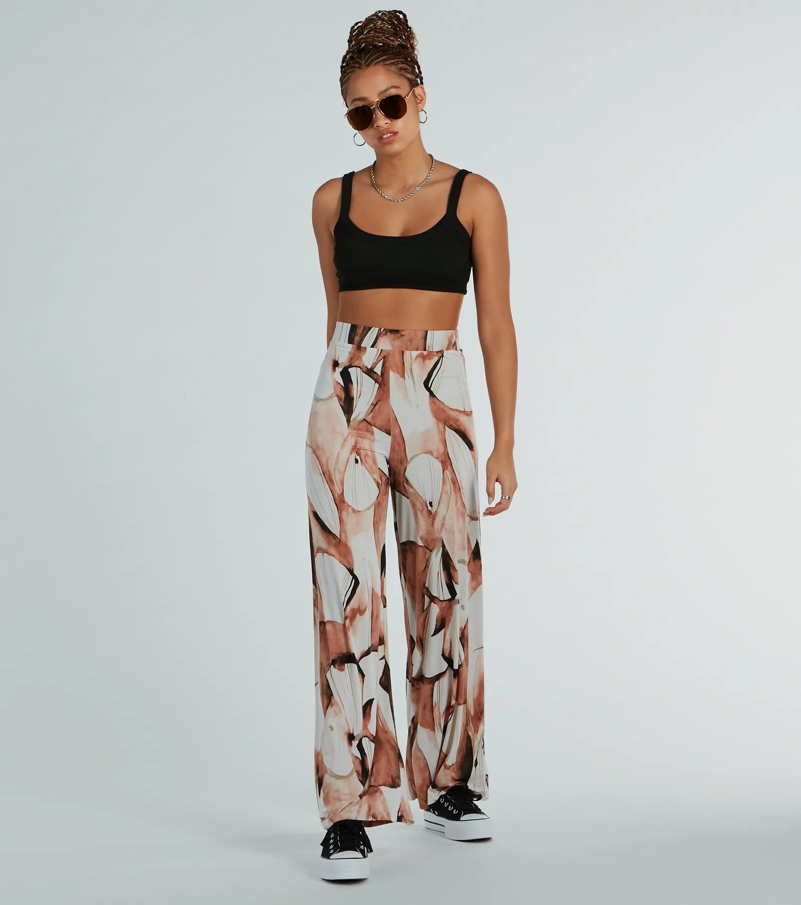 Comfortable Outfits Like A Work Of Art Abstract Wide Leg Palazzo Pants