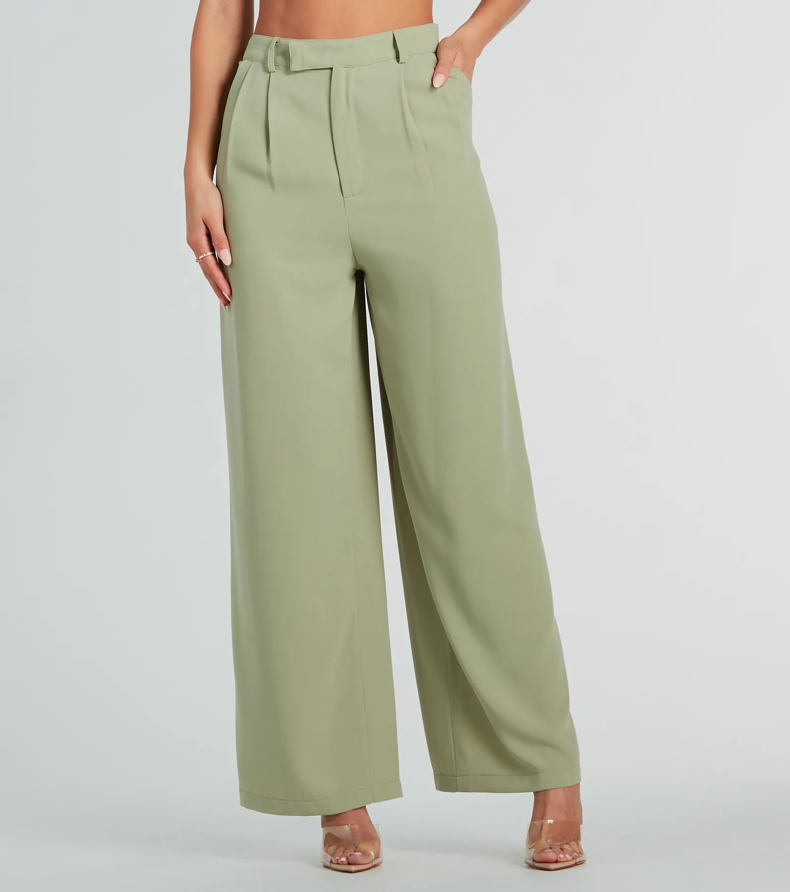 Soft Trends Like Clockwork High-Rise Wide-Leg Trouser Pants