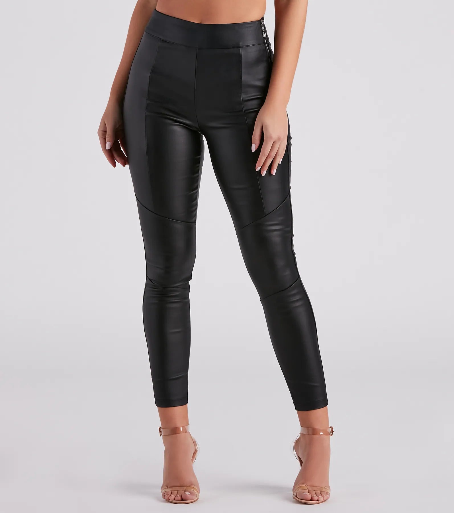Party Wear Livin' On The Edge Coated Faux Leather Leggings