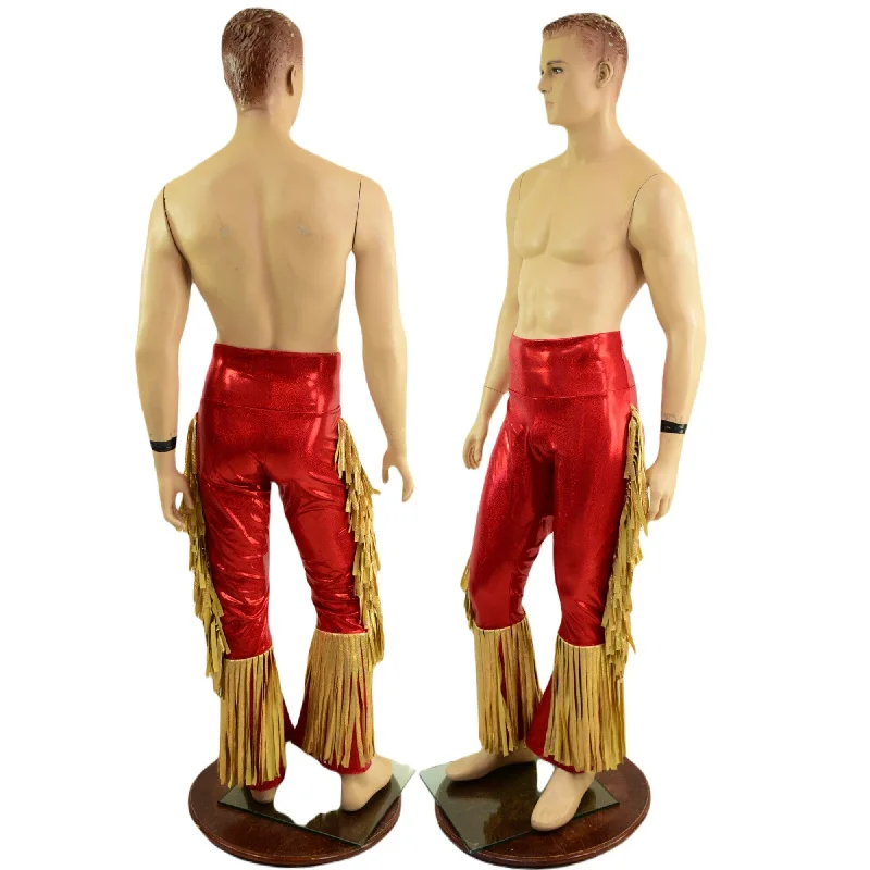 Advanced Customization Mens Bootcut Macho Pants with Gladiator Fringe