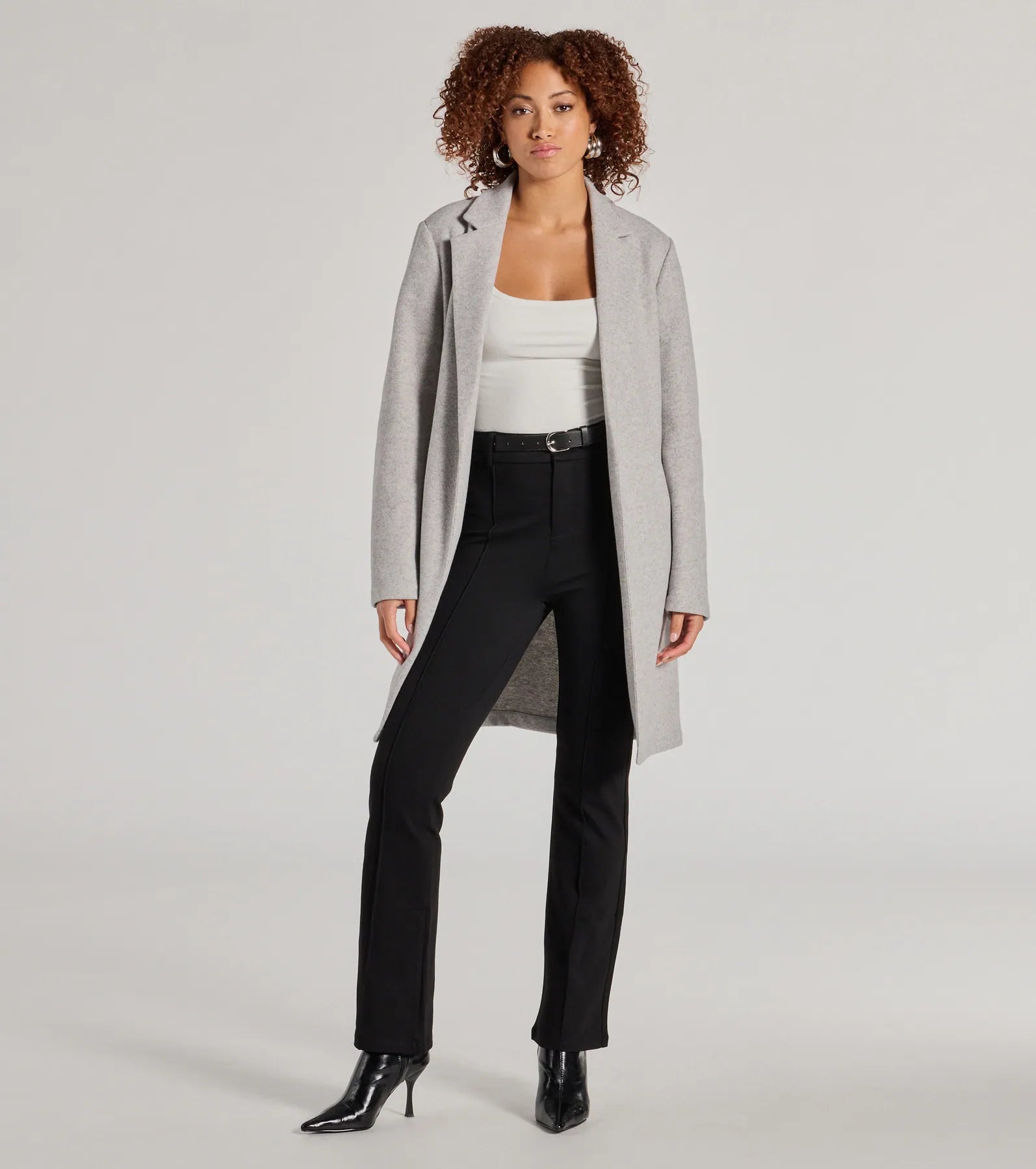 Trendy And Casual Modern Muse Ponte Knit Belted Tapered Pants