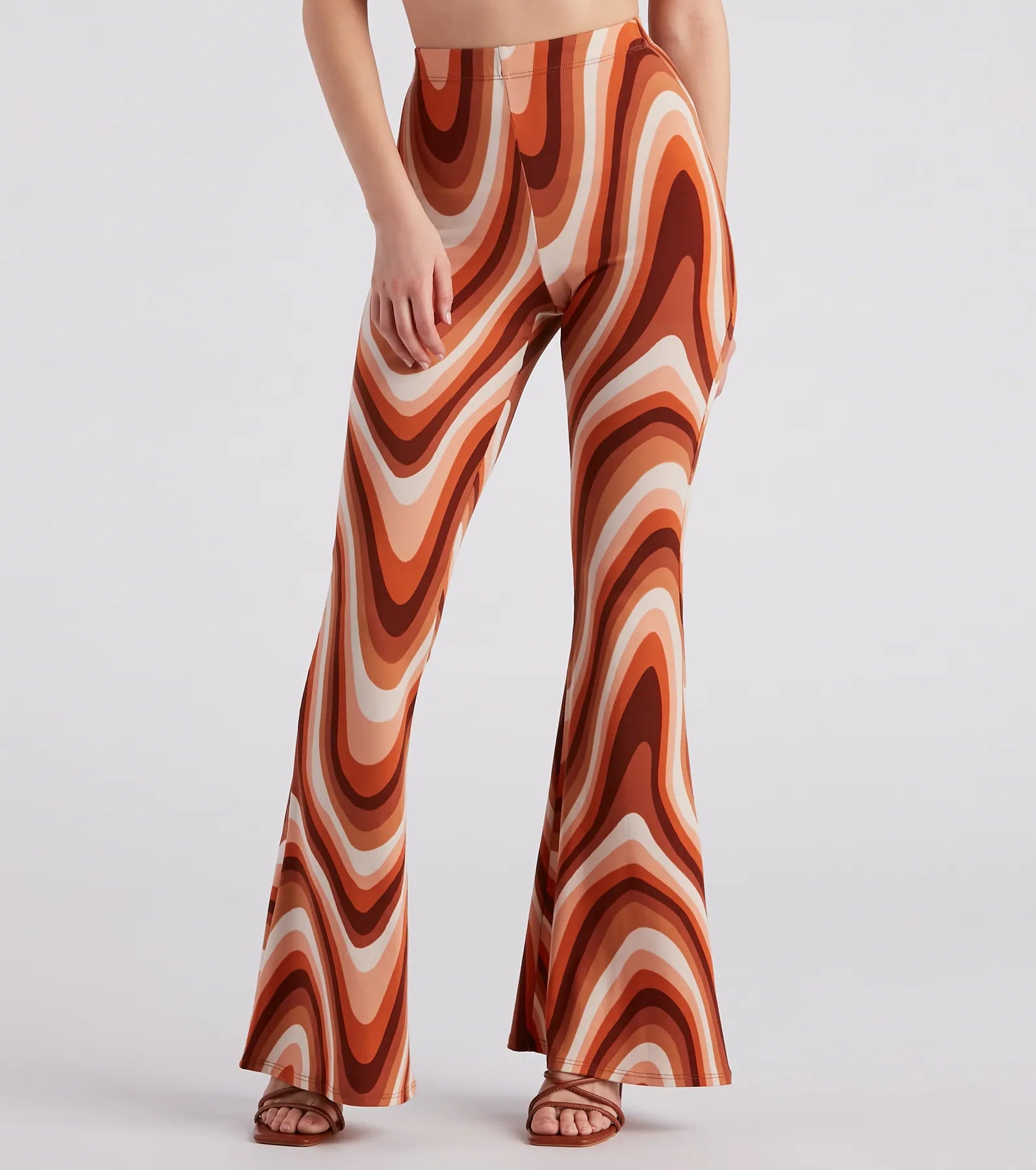 Everyday Style Move It Groove It Swirl Print Flare Pants