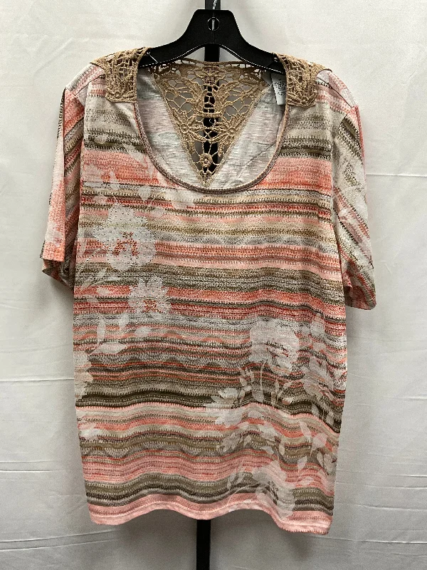 Energy Wear Multi-colored Top Short Sleeve Catherines, Size 1x