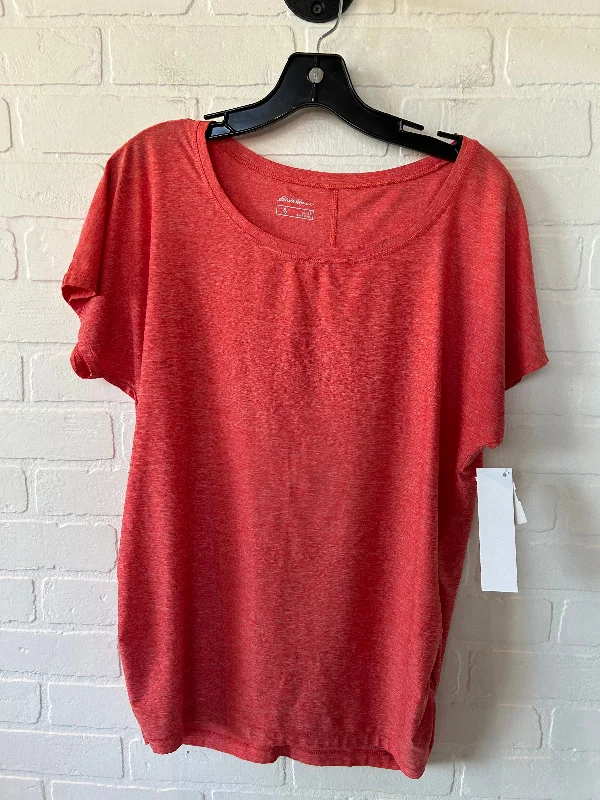 Elegant And Lazy Orange Athletic Top Short Sleeve Eddie Bauer, Size L