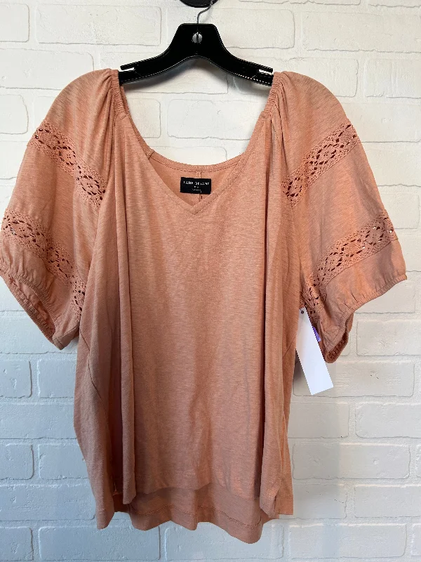 Stylish Jackets Orange Top Short Sleeve Lane Bryant, Size 3x