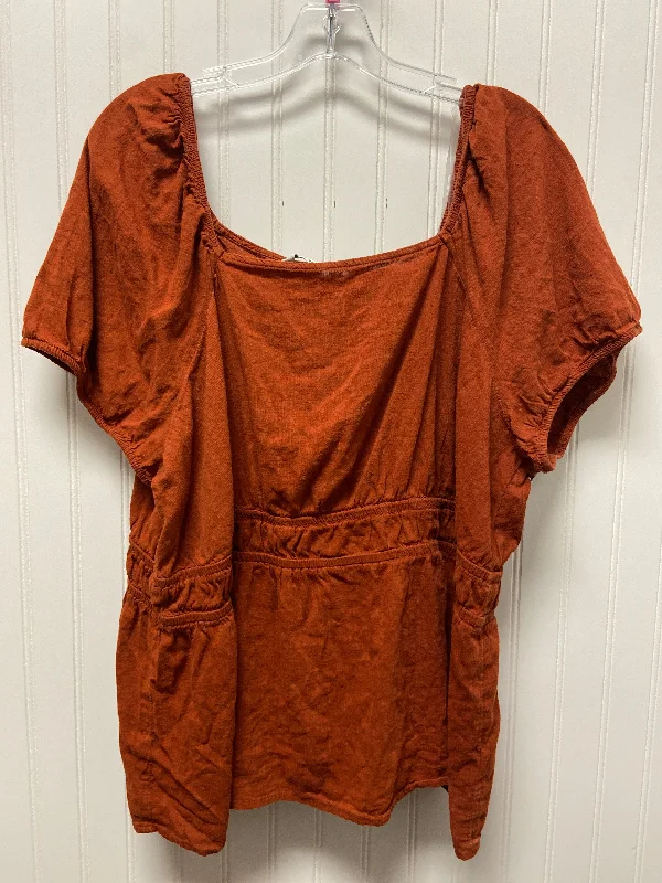 Personalized Outfit Orange Top Short Sleeve Sonoma, Size 2x