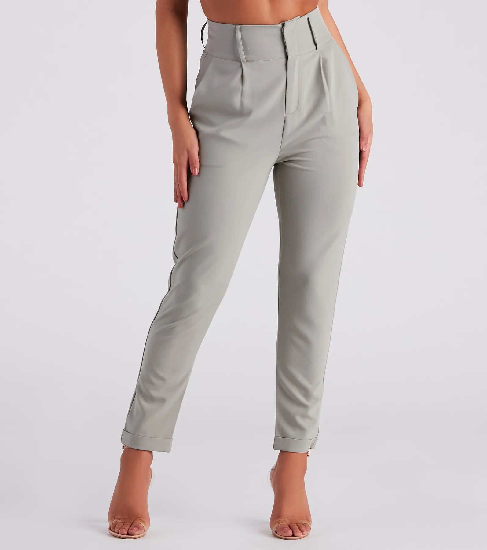 Free And Casual Perfectly Pleated Cuffed Trouser Pants