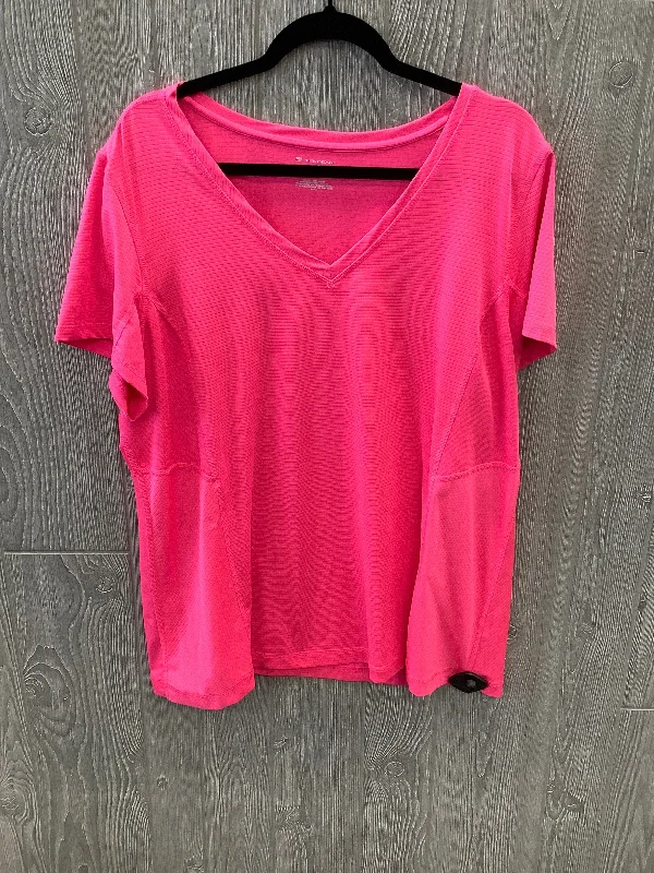 Relaxed Fashion Pink Athletic Top Short Sleeve Tek Gear, Size 2x