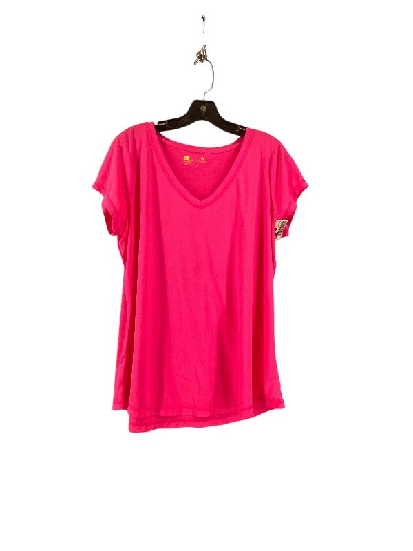 High Street Fashion Pink Athletic Top Short Sleeve Xersion, Size Xl