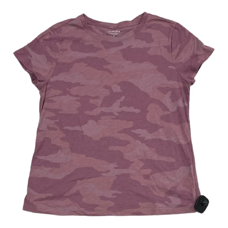 Sweet Style Pink & Purple Athletic Top Short Sleeve Athleta, Size M