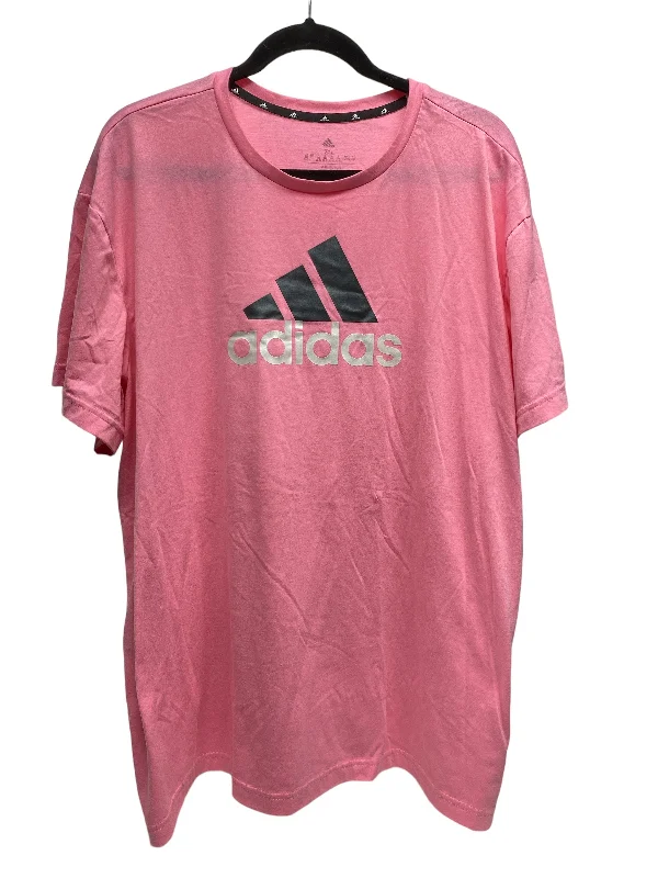 End Of The Year Pink Top Short Sleeve Basic Adidas, Size 2x