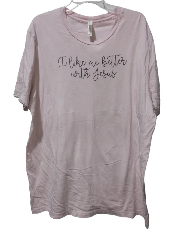 Wandering freely Pink Top Short Sleeve Bella + Canvas, Size 2x