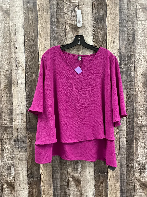 Moisture wicking Pink Top Short Sleeve Shein, Size 3x
