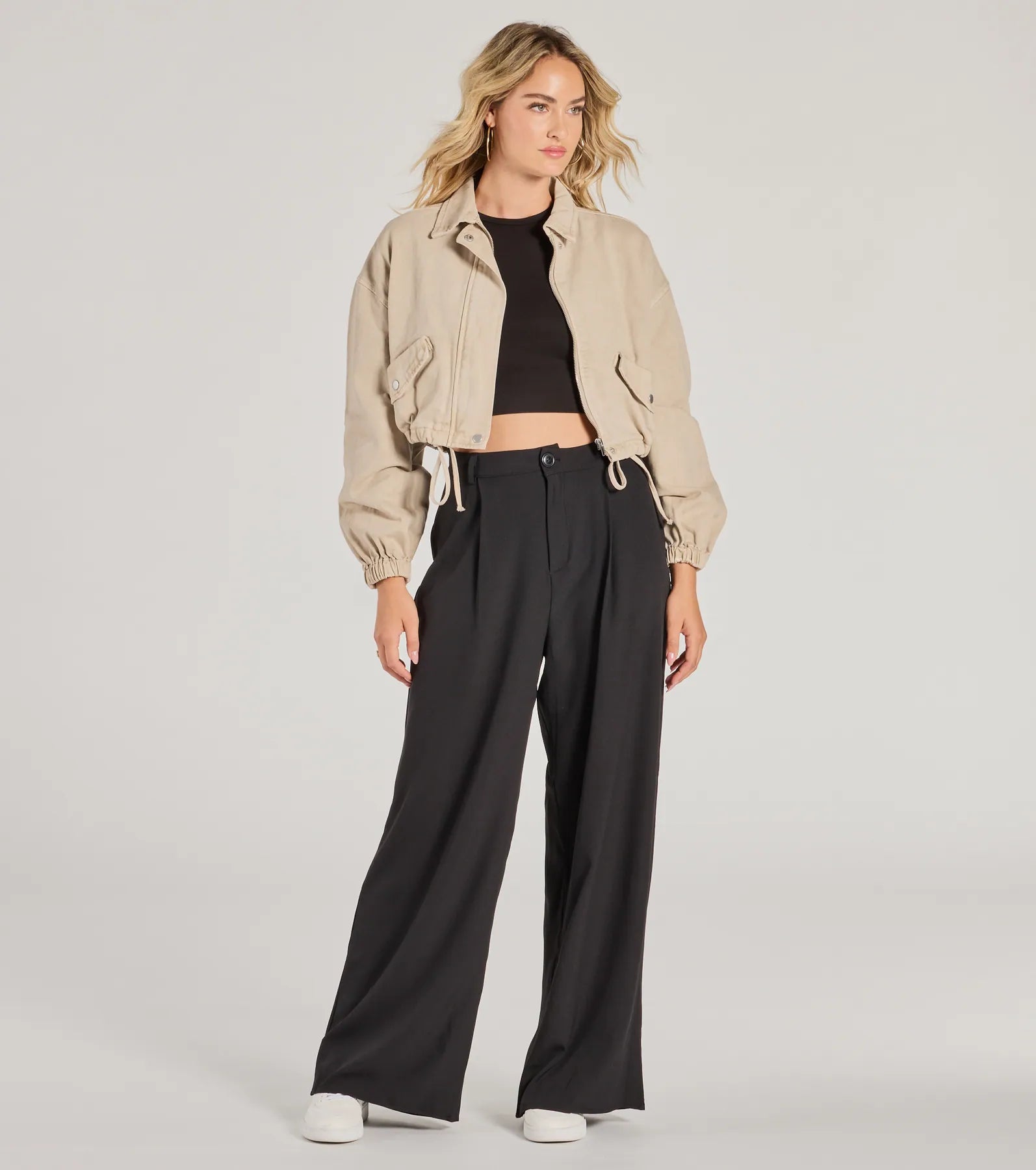 Classic Design Posh Play High Rise Wide Leg Trouser Pants