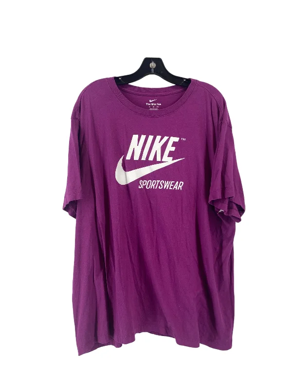 Casual Chic Outfits Purple Athletic Top Short Sleeve Nike, Size Xxl