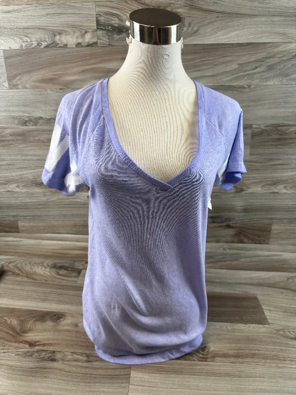 Casual Ease Purple Athletic Top Short Sleeve Pink, Size Xs