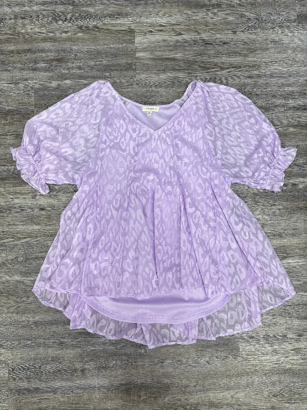 Easy Wear Chic Purple Top Short Sleeve Umgee, Size 1x