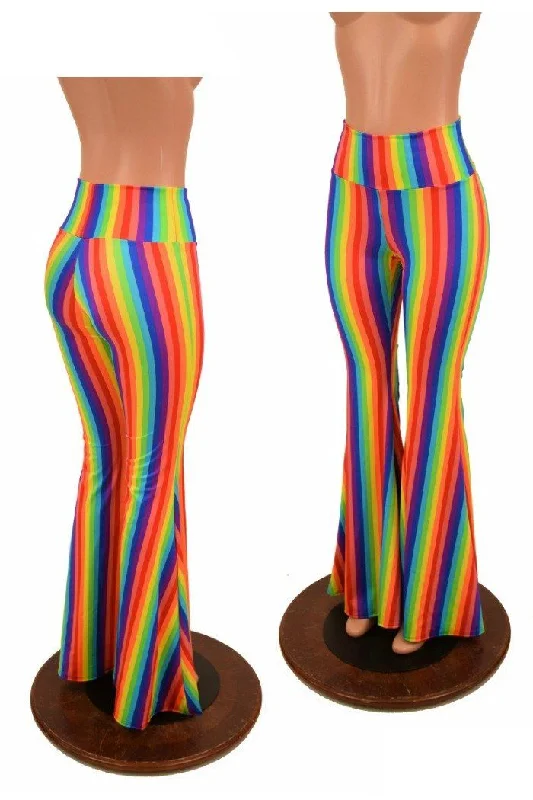 Relaxed Fits Rainbow High Waist Solar Flares