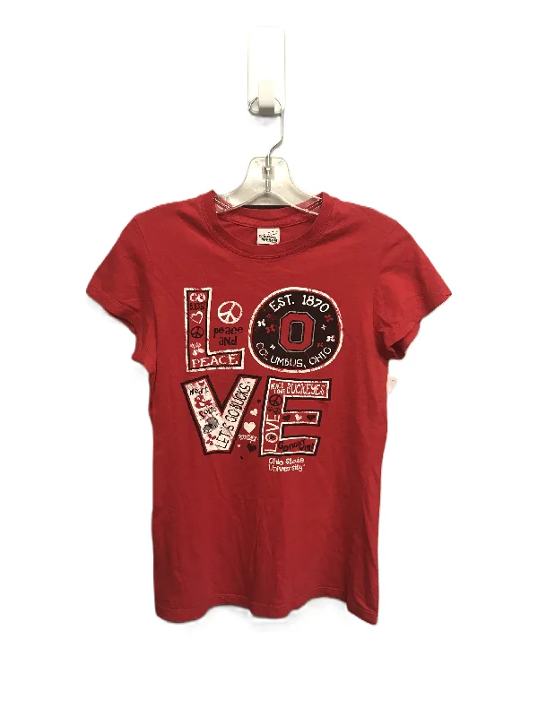Sexy Fun Red Athletic Top Short Sleeve By Creative Apparel  Size: S