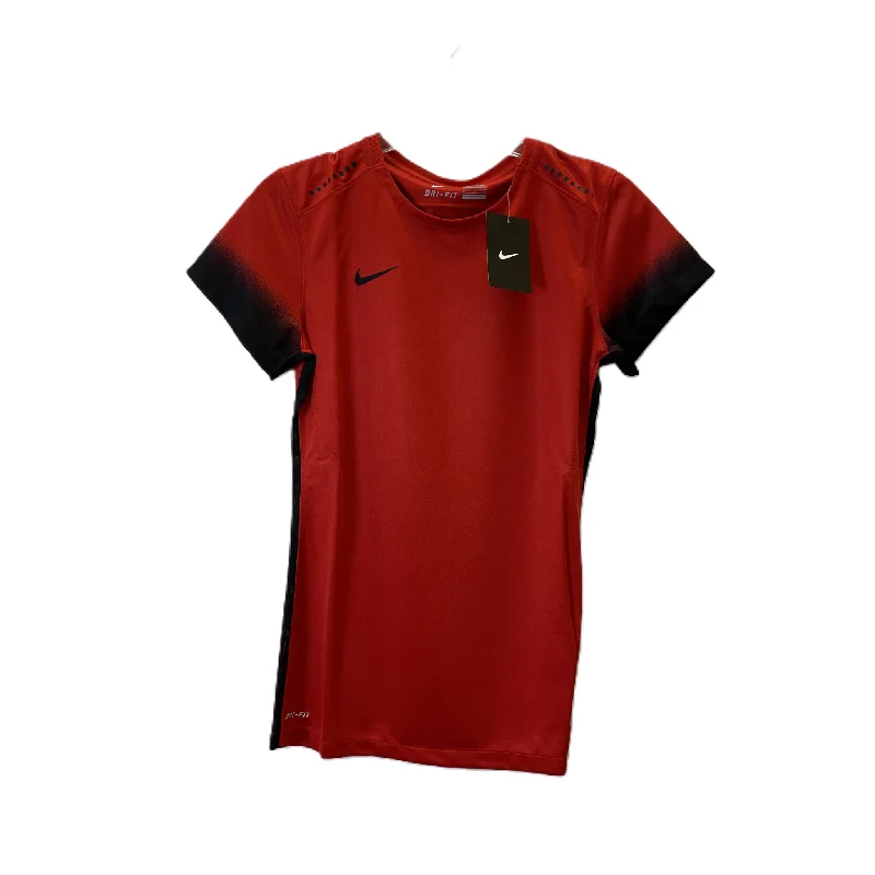Printed Patterns Red Athletic Top Short Sleeve By Nike Apparel, Size: S