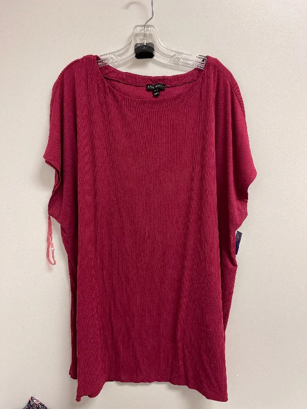 Elegant Casuals Red Top Short Sleeve Lane Bryant, Size 3x
