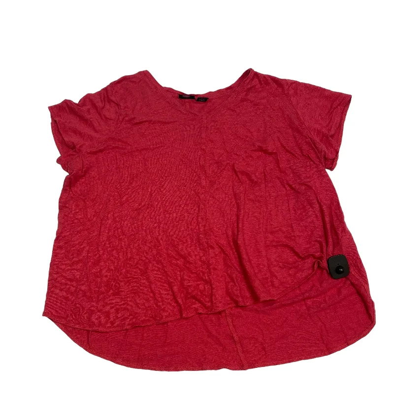 Fresh And Natural Red Top Short Sleeve Tahari By Arthur Levine, Size 3x