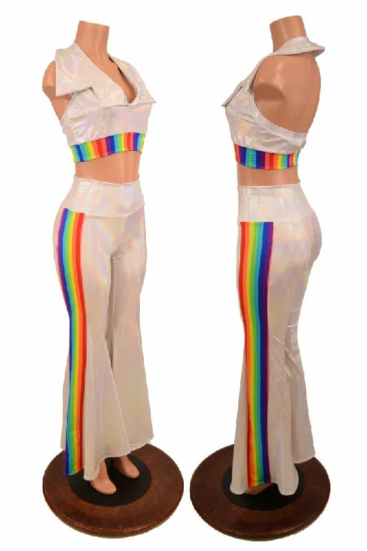 Fresh Comfort Retro 70's Solar Flares and Backless Halter Crop