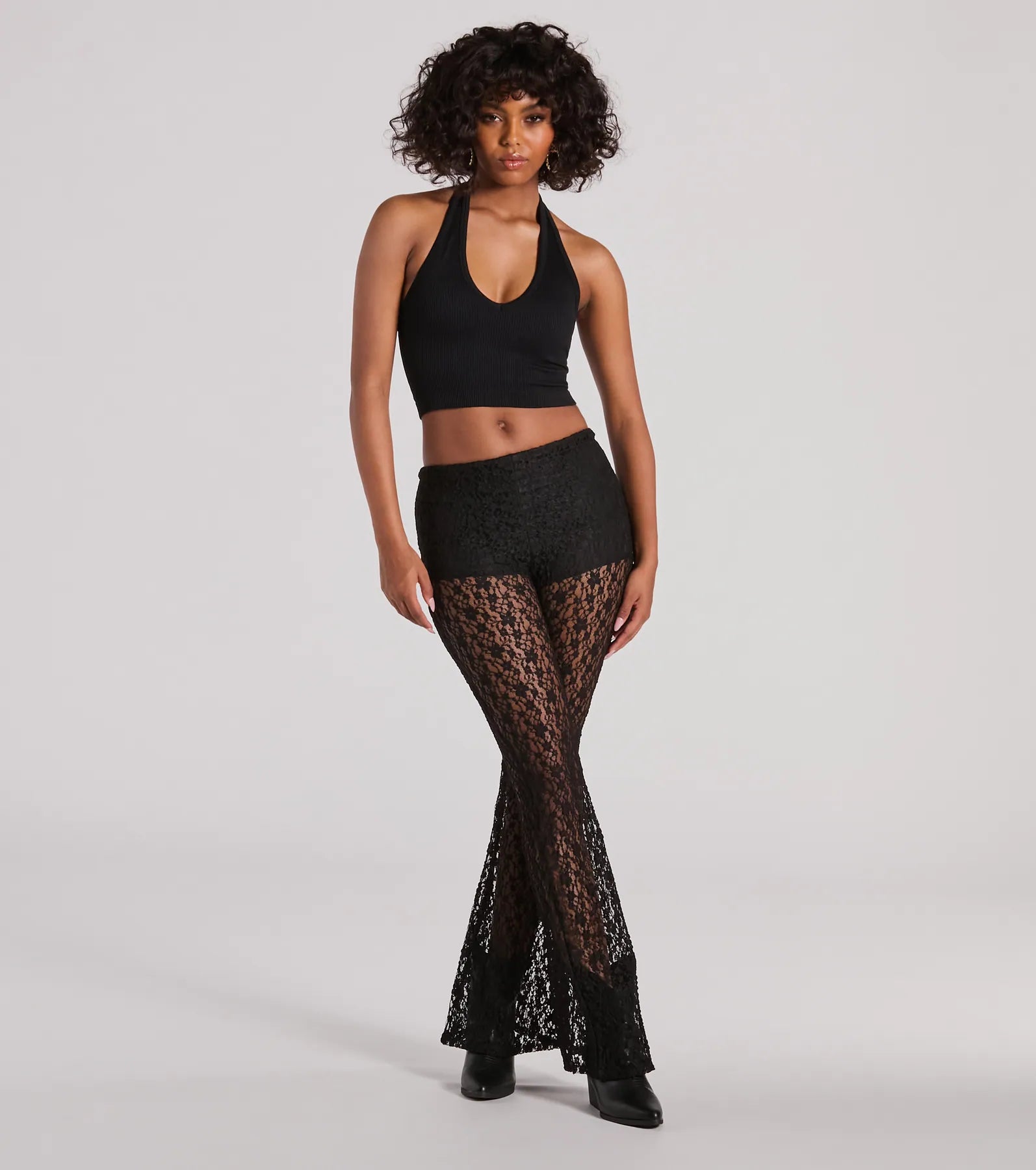 High-quality Styles Sensational Trend High Rise Flare Lace Pants