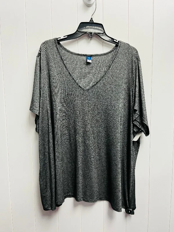 Advanced Customization Silver Top Short Sleeve Old Navy, Size 3x