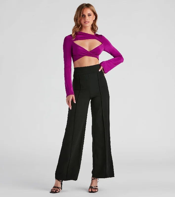 Cozy Fit So Chic Crepe Wide-Leg Pants