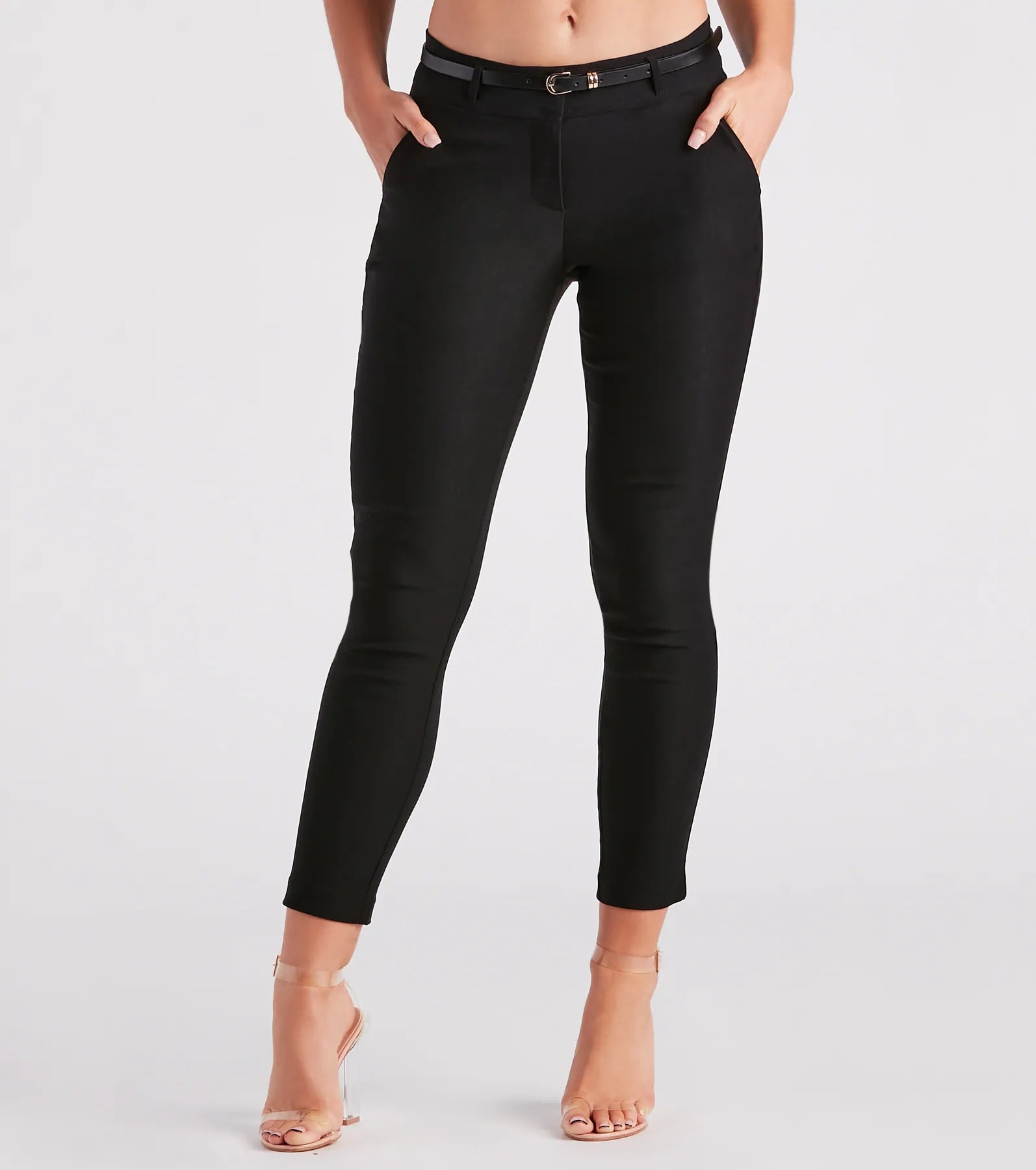 Easy-to-Wear So Profesh Belted Tapered Skinny Pants