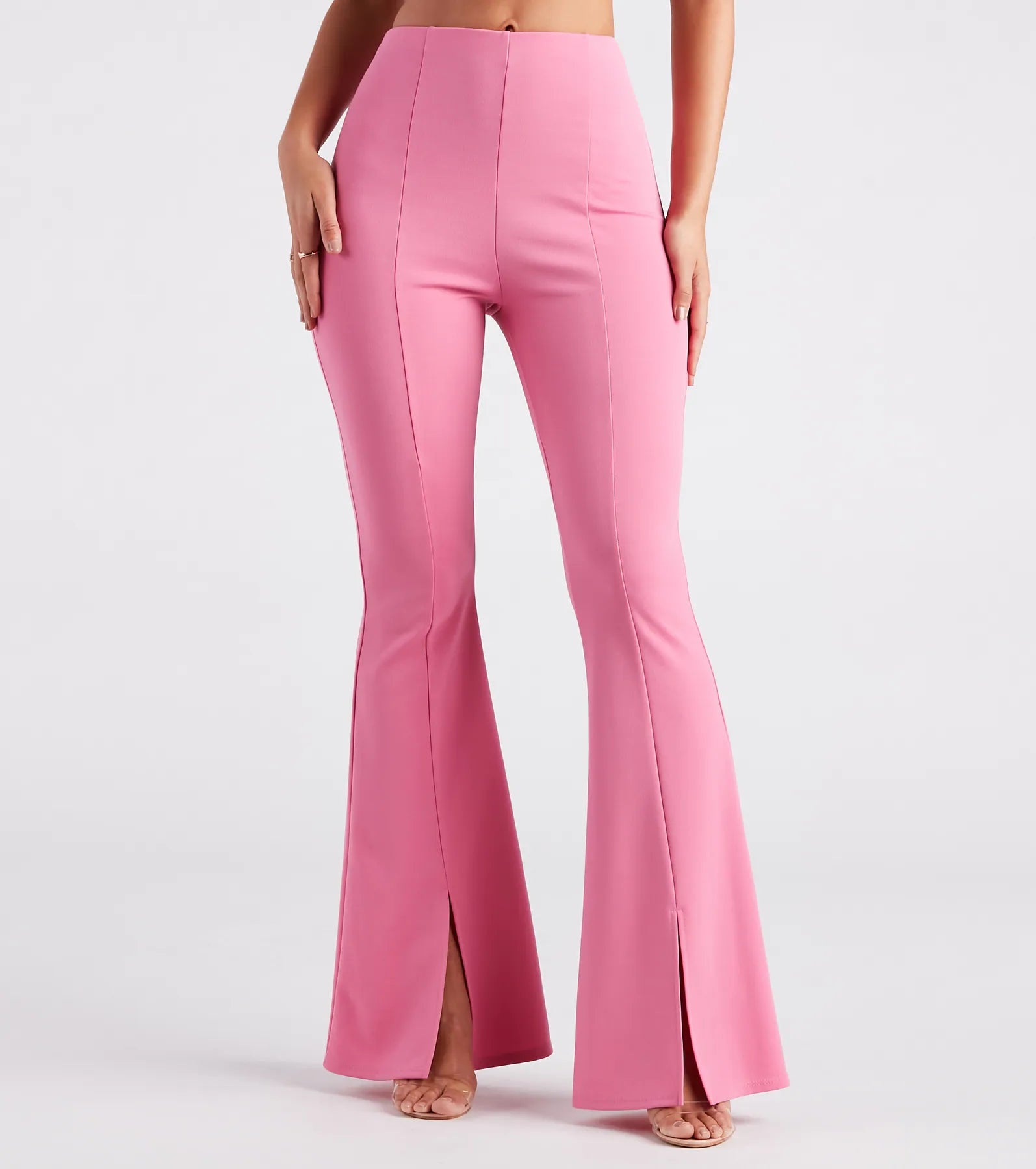 Comfortable Sweaters Split Decision Crepe Flare Pants
