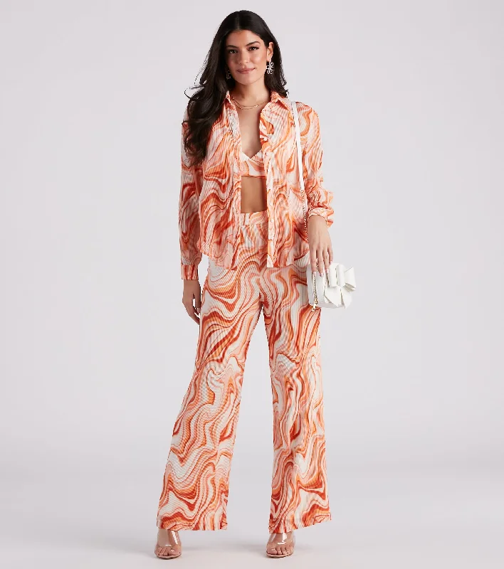 Moisture wicking Spring Break Vibes Wide-Leg Pants