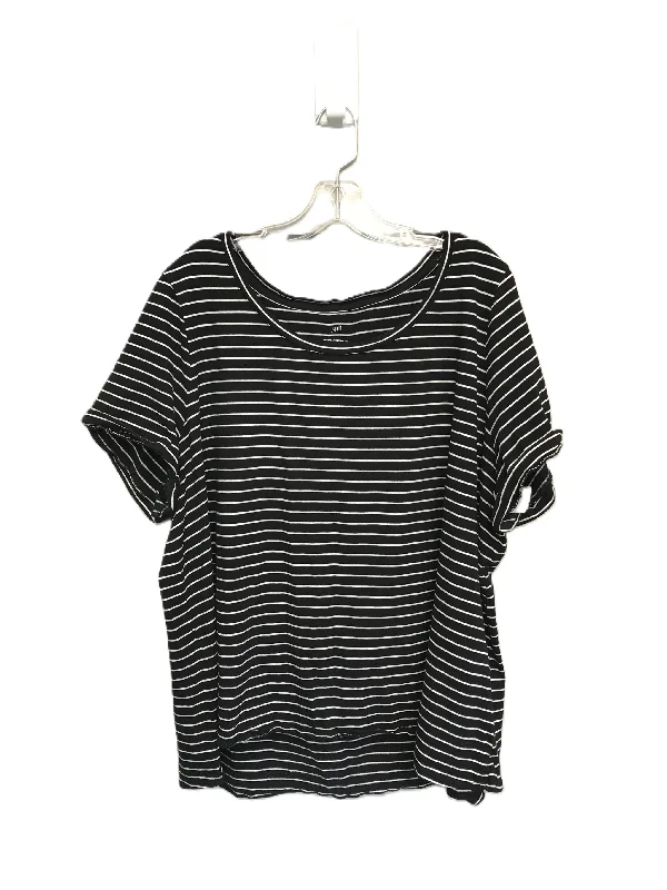 Innovative Design Striped Pattern Top Short Sleeve Basic By J. Jill, Size: 3x