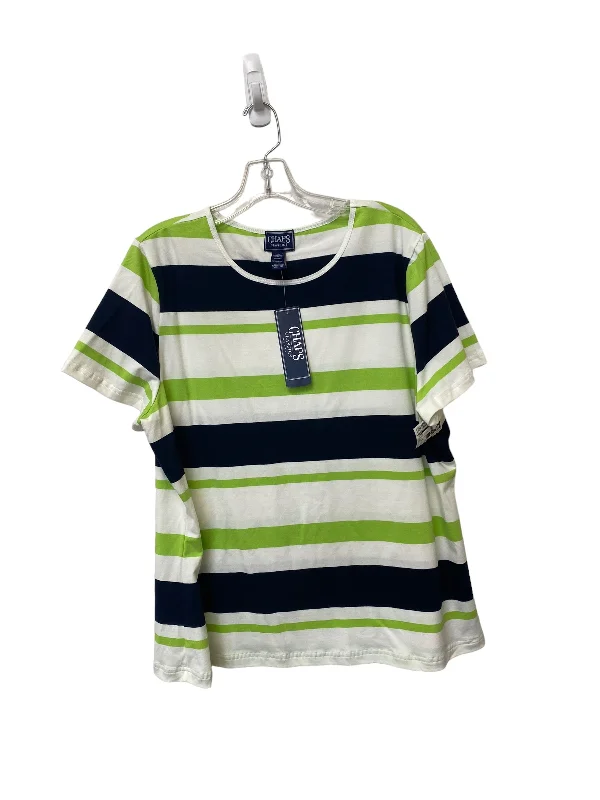 Cozy Knits Striped Pattern Top Short Sleeve Chaps, Size 2x