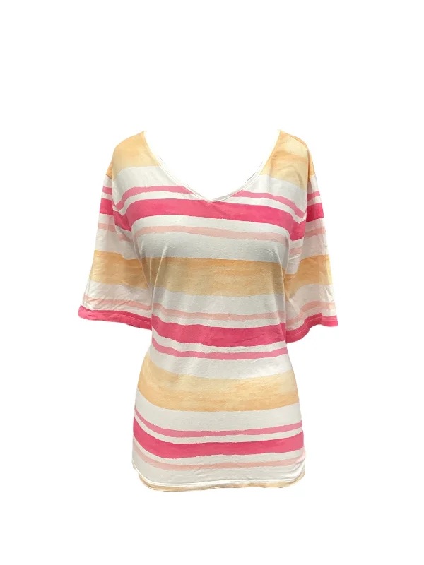 Fashion Design Striped Pattern Top Short Sleeve Talbots, Size 3x