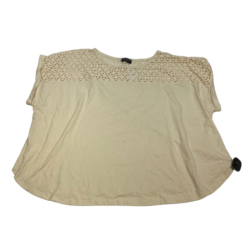 Relaxed Fit Wear Tan Top Short Sleeve Lane Bryant, Size 4x