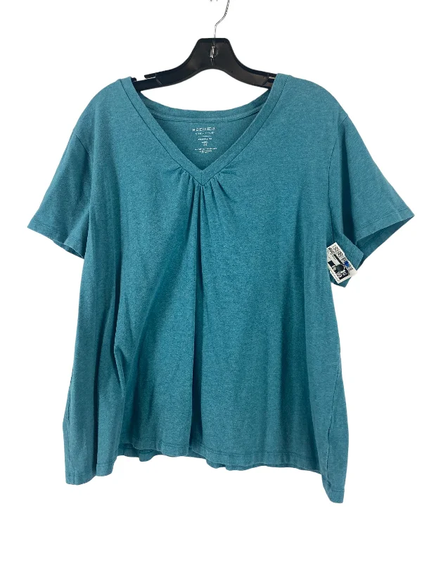 Exquisite Craftsmanship Teal Top Short Sleeve Basic Sonoma, Size 2x
