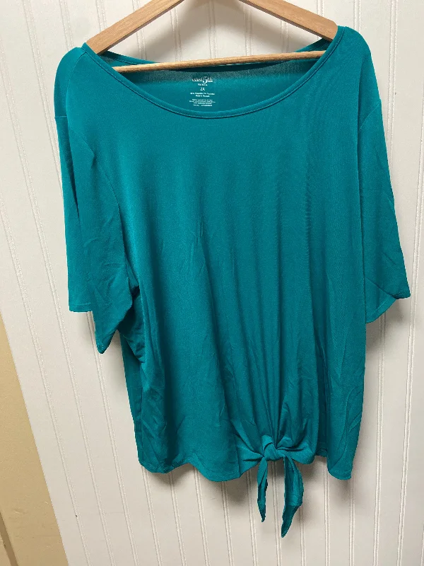 Exquisite Tailoring Teal Top Short Sleeve East 5th, Size 2x