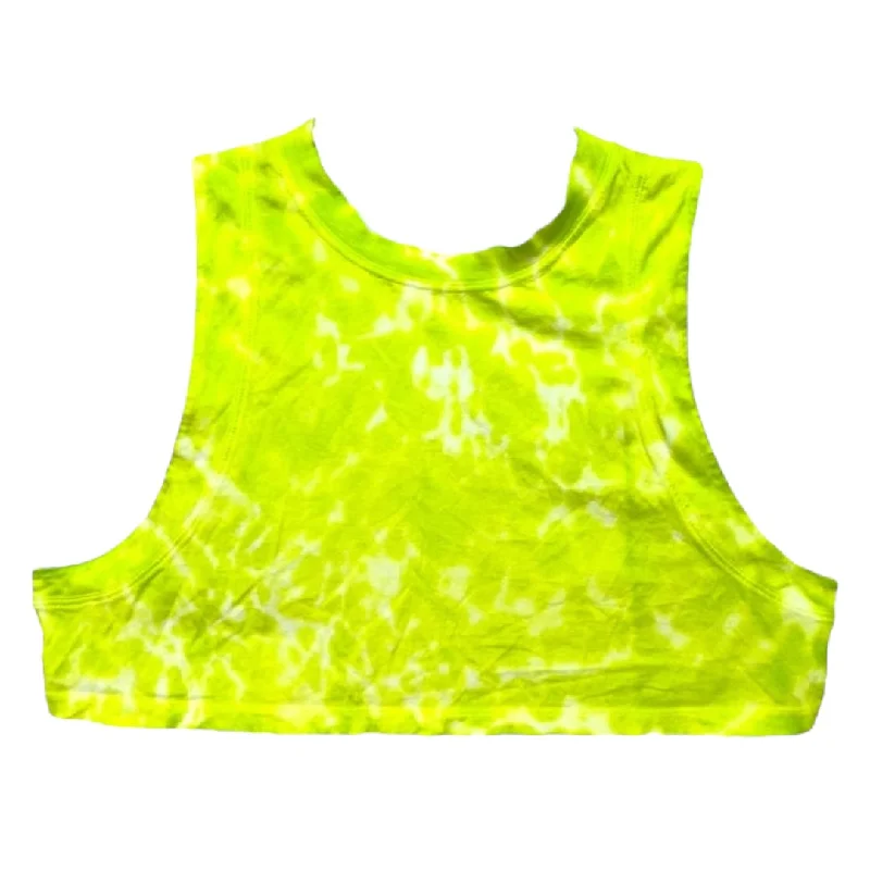 Effortless Comfort All Yours Cropped Tank Top Marmoleado Tie Dye Highlight Yellow Lululemon, Size S