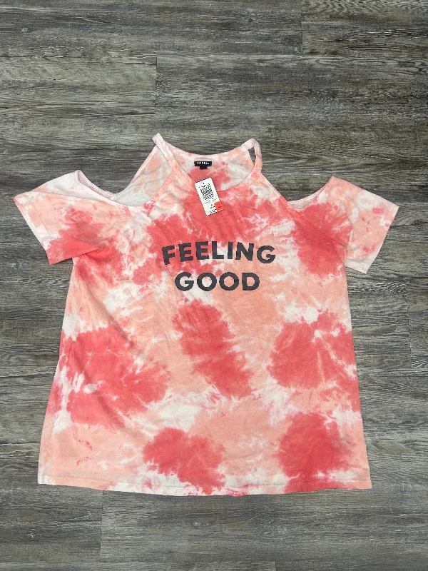 Exquisite Tailoring Tie Dye Print Top Short Sleeve Torrid, Size 1x