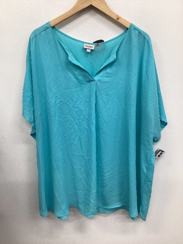 Exquisite Tailoring Top Short Sleeve Basic By Avenue In Blue, Size: 26