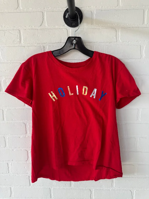 Elegant And Casual Top Short Sleeve Basic By Gap In Red, Size: S