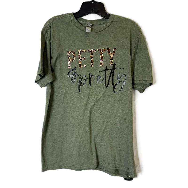 Fresh And Elegant Top Short Sleeve Basic By Gildan In Green, Size: L