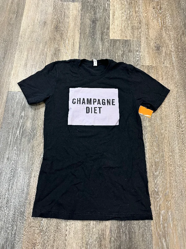 Effortless Looks Top Short Sleeve By Bella + Canvas In Black, Size: S