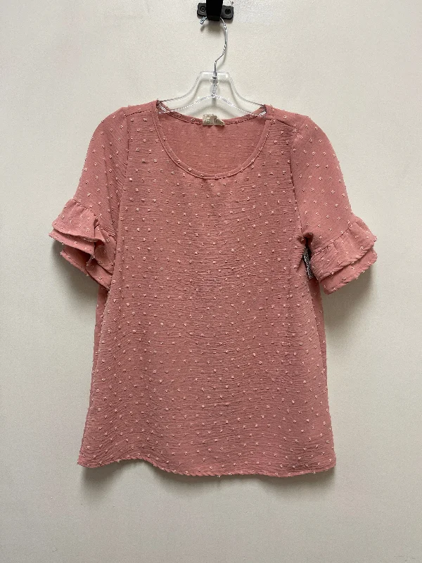 Relaxed Fit Top Short Sleeve By Bibi In Pink, Size: S