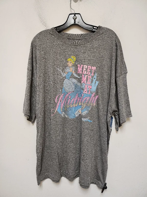 Simple Style Top Short Sleeve By Disney Store In Grey, Size: L