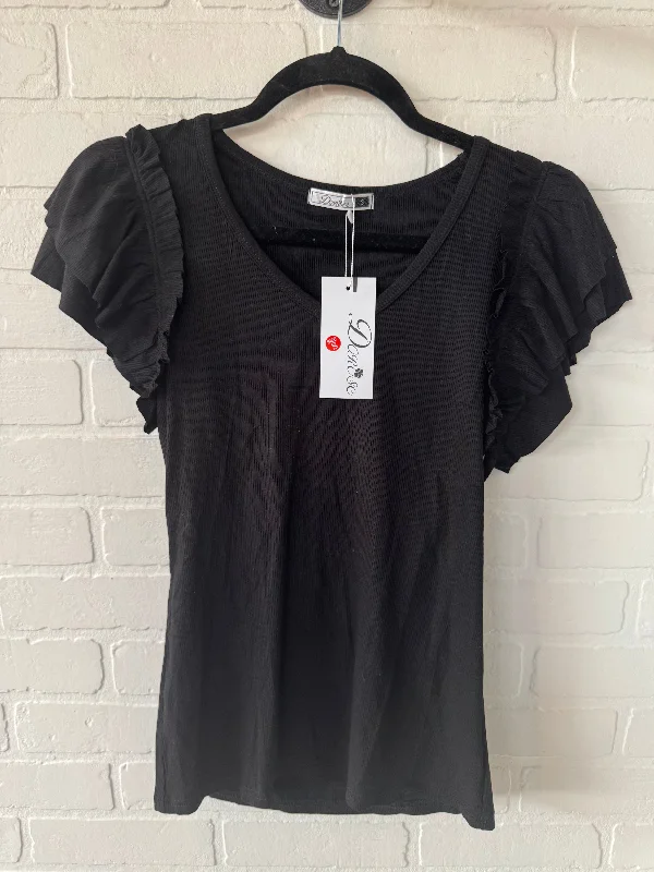 Casual Elegance Top Short Sleeve By Dorose In Black, Size: S